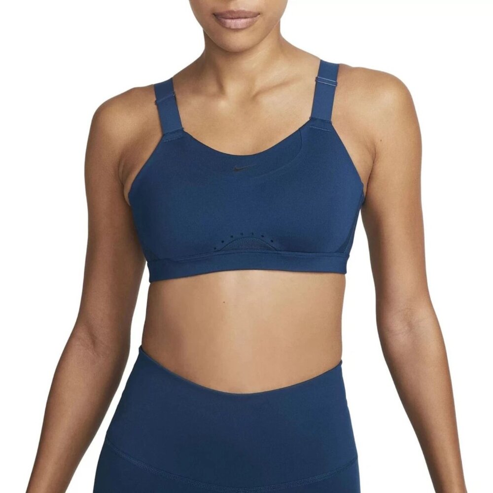 Nike Alpha 1X(C-E) Dri-FIT High-Support Padded Adjustable Sports Bra Blue